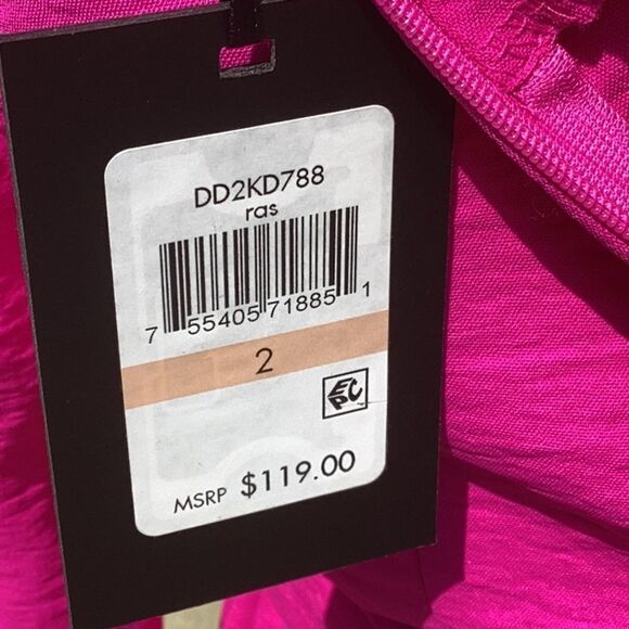DKNY NWT HOT PINK FUCHSIA MINI DRESS SIZE 2 - Picture 7 of 8